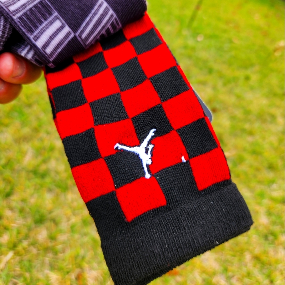 3 pars of  Jordan Jumpman Lightweight Black & Red Checker  3Y-5Y
